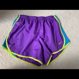 Purple and Neon Nike Running Shorts
